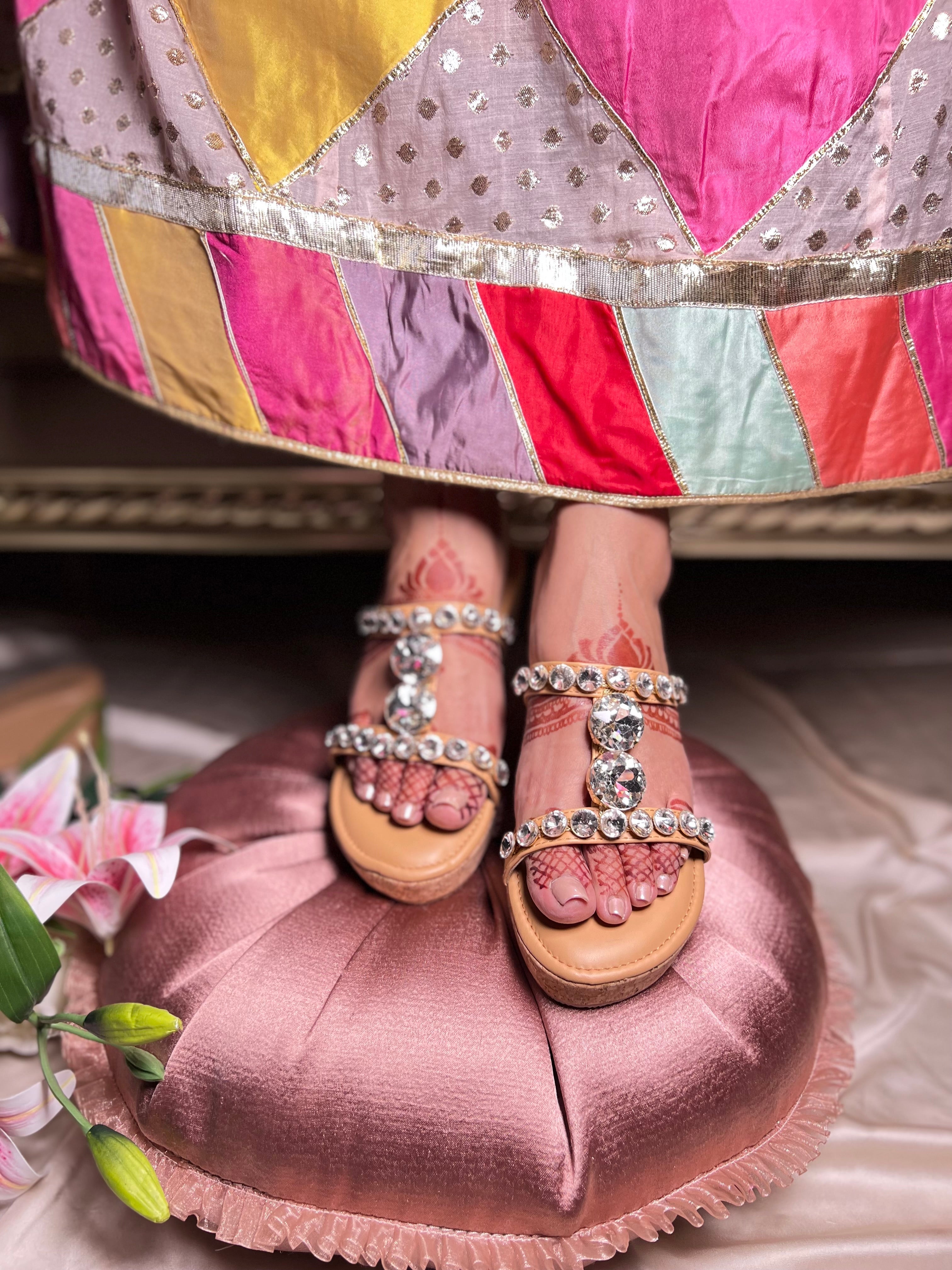 Crystal Embellished H Wedges